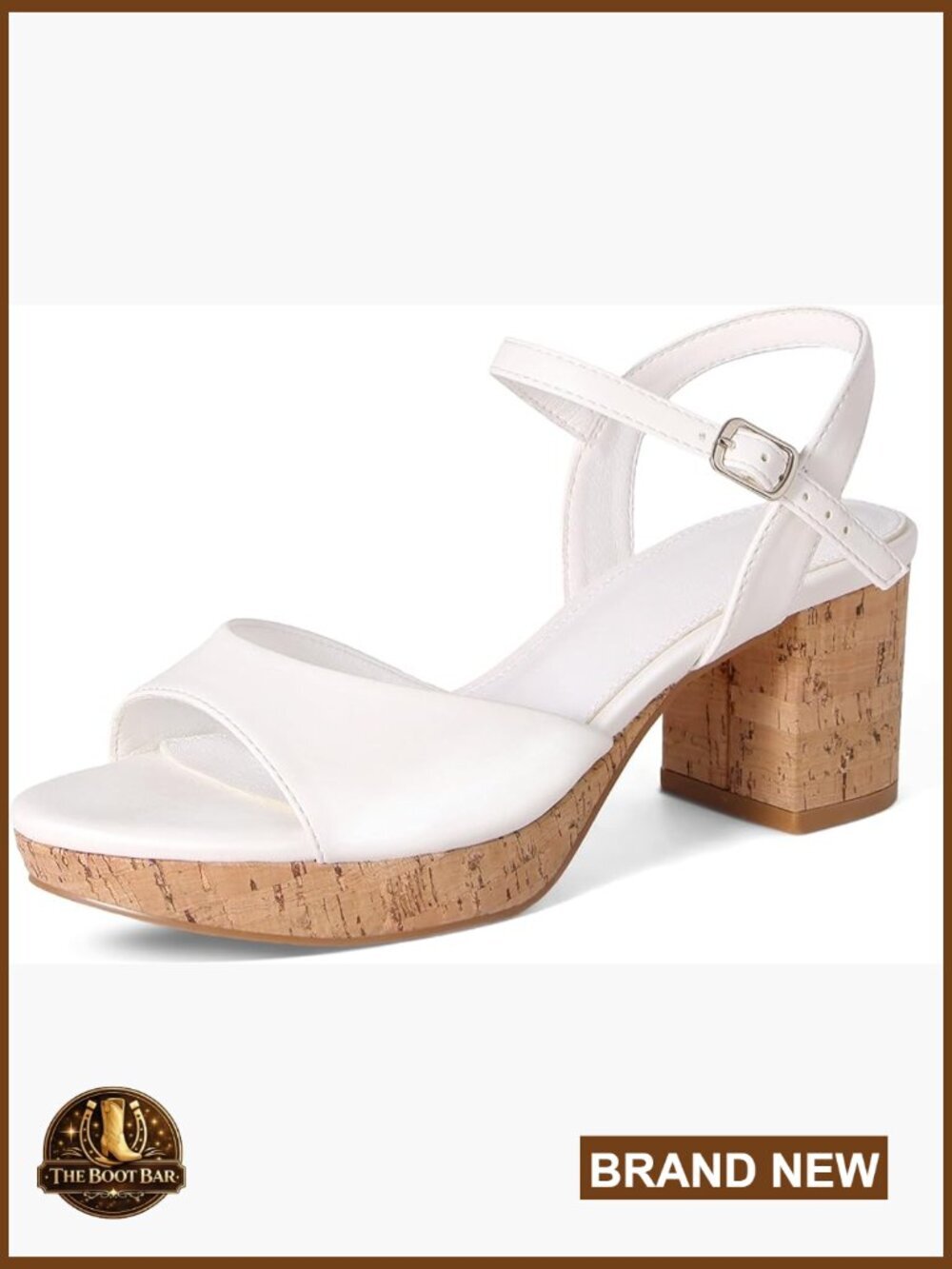 Women's Low Chunky Block Heel Sandals with Buckle Ankle Strap Platform